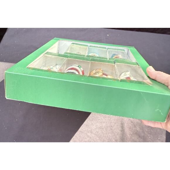 Vintage 1990’s Set of 7 Glass Kurt Adler Traditional Glass Christmas Ornaments - Picture 15 of 16